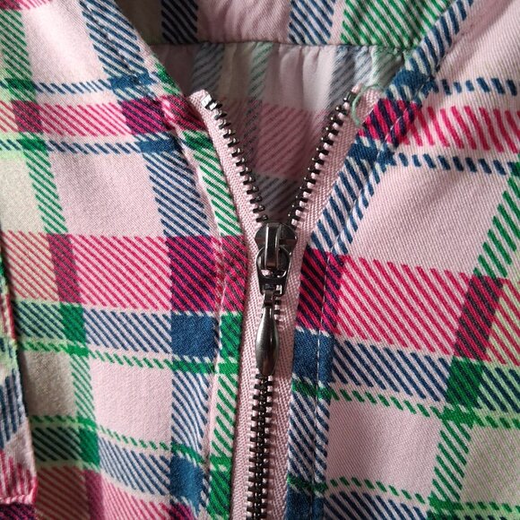 Torrid Dress Size 3 Plus Size 3X Pink Green Blue Pliad Roll Sleeve Midi Zip - Picture 10 of 16